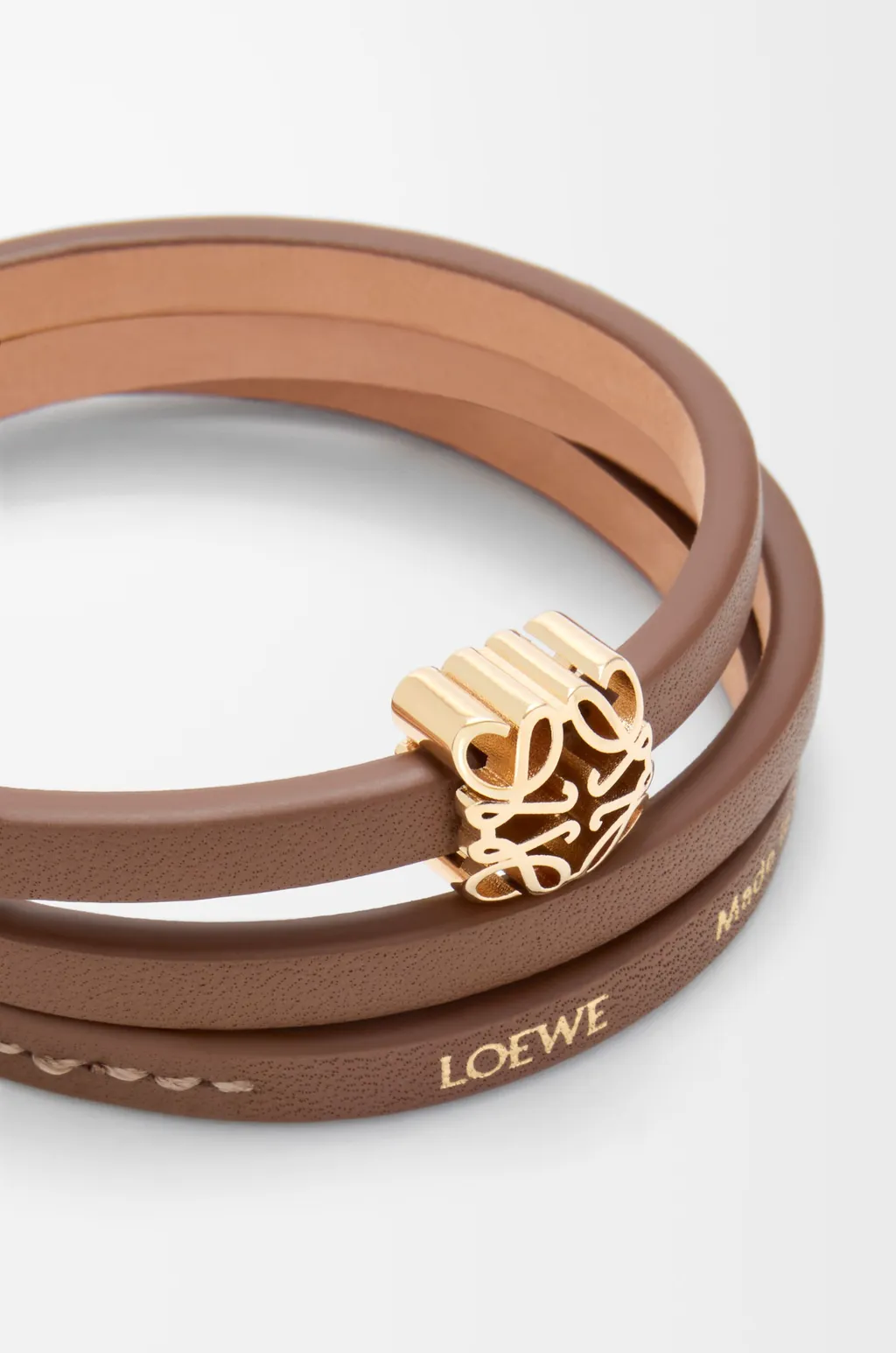 Anagram Bombé Twist Bracelet In Calfskin