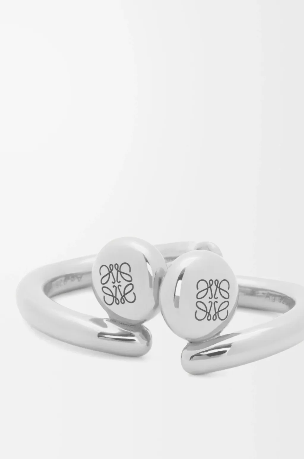 Anagram Pebble Mini Hoop Earrings In Sterling Silver