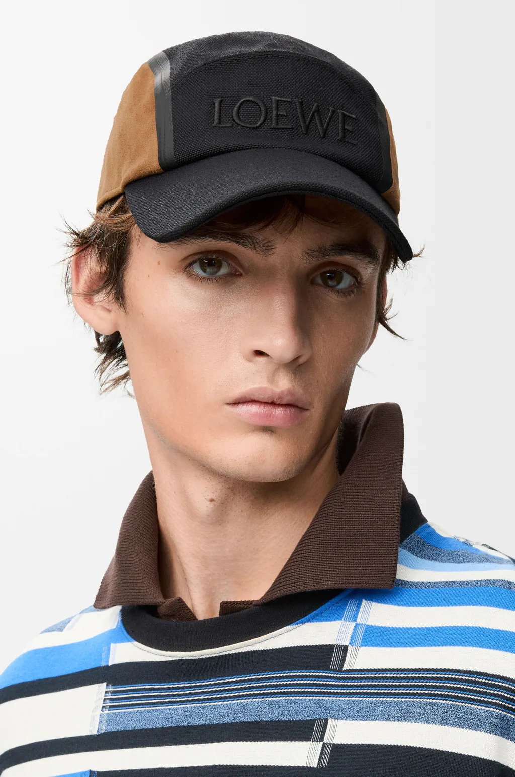 Camp Cap In Canvas And Suede