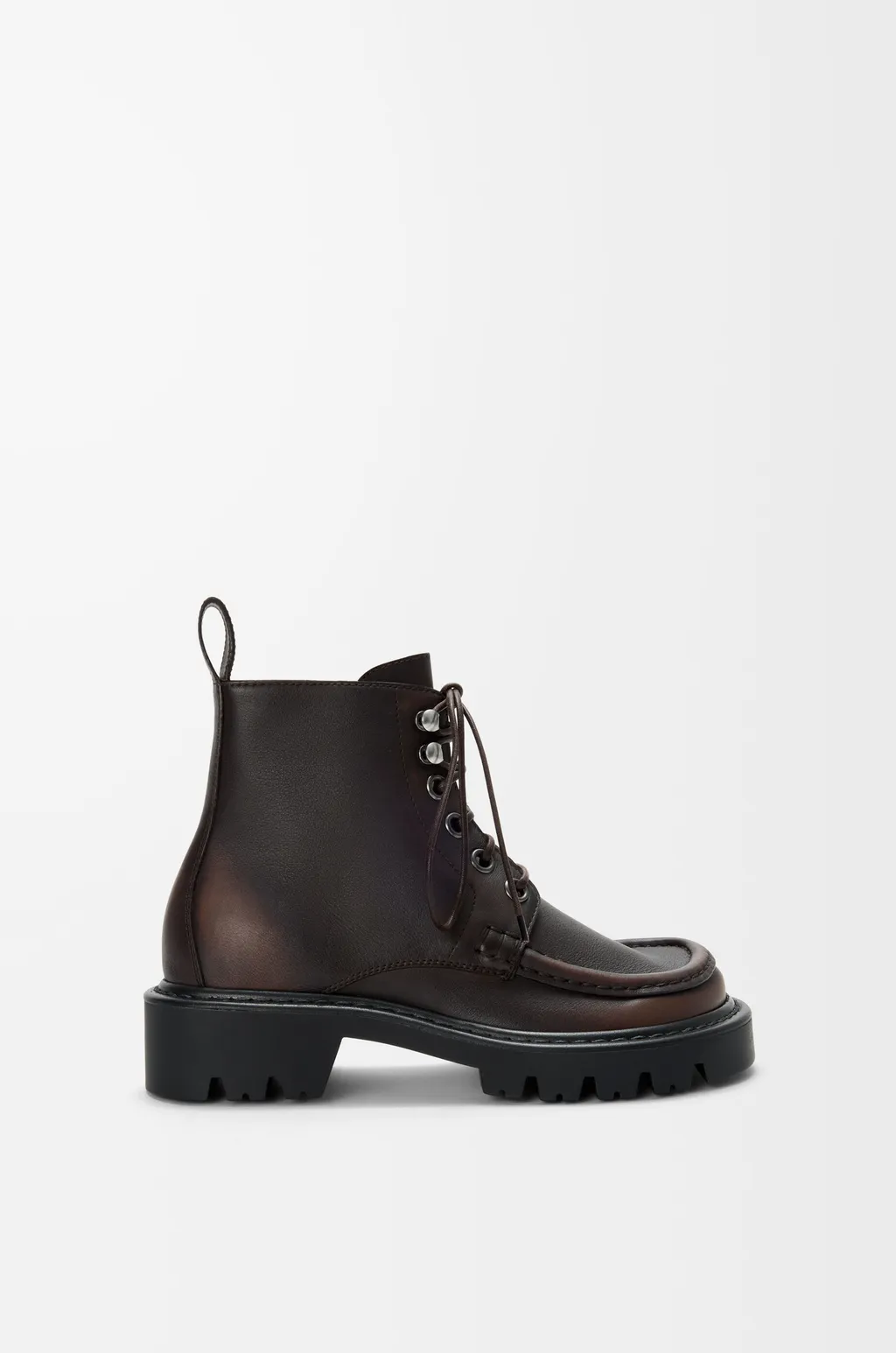 Sierra Combat Ankle Boot In Brushed-Off Calfskin
