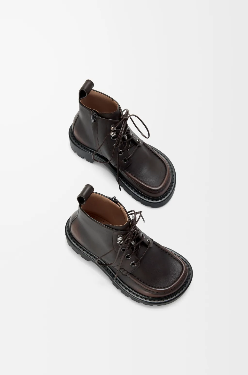 Sierra Combat Ankle Boot In Brushed-Off Calfskin