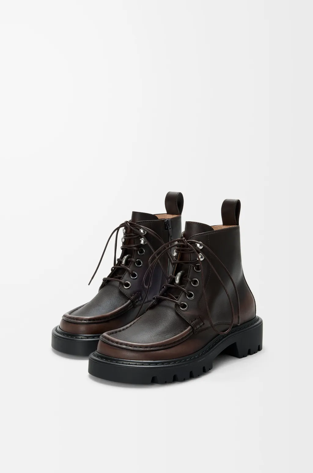 Sierra Combat Ankle Boot In Brushed-Off Calfskin