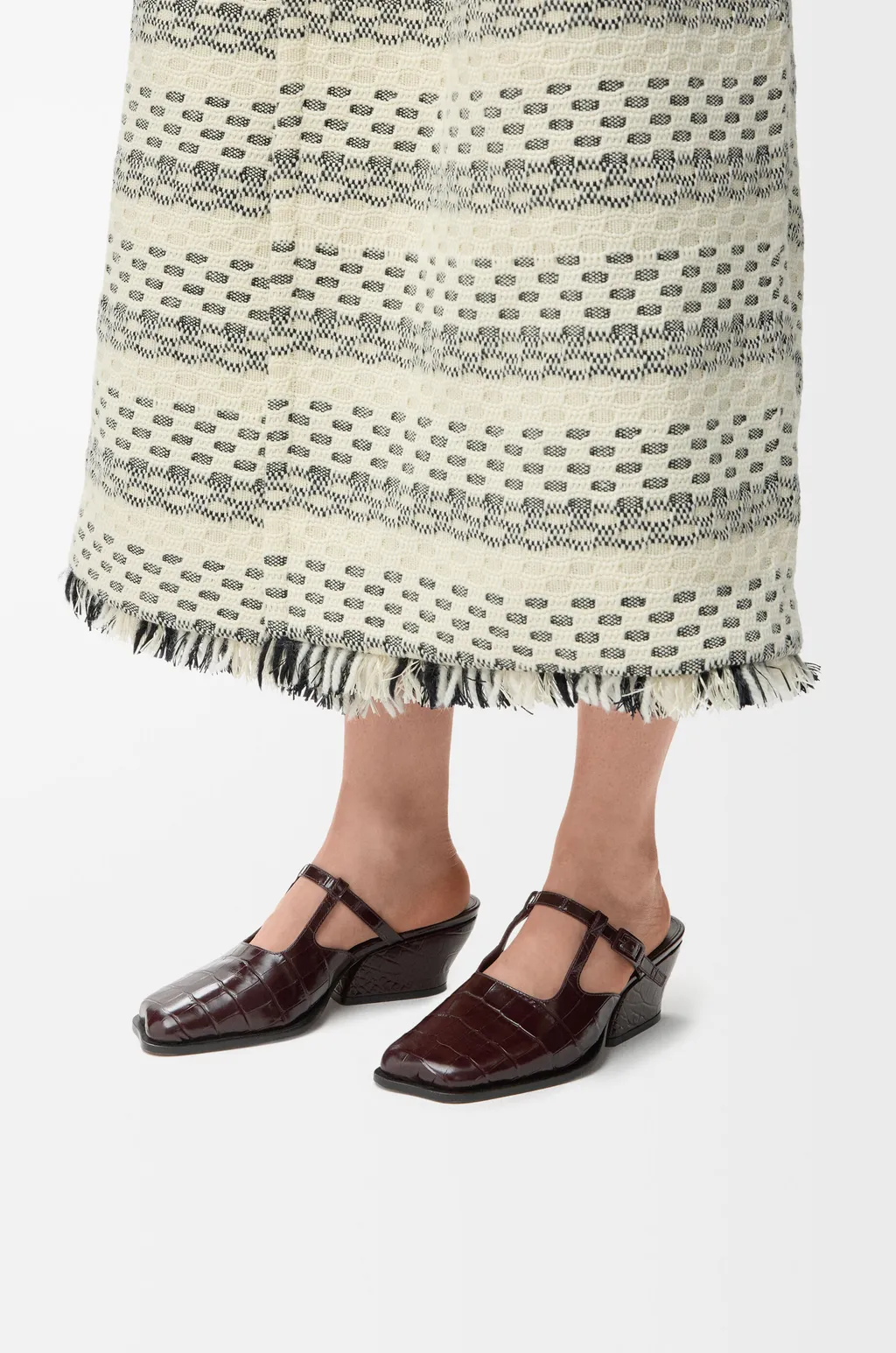 Onda Mule In Embossed Calfskin