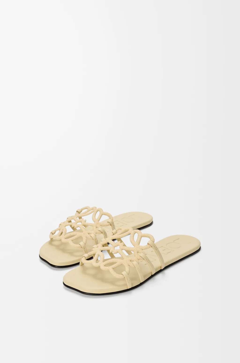 Petal Anagram Slide In Rhinestone-Embellished Suede