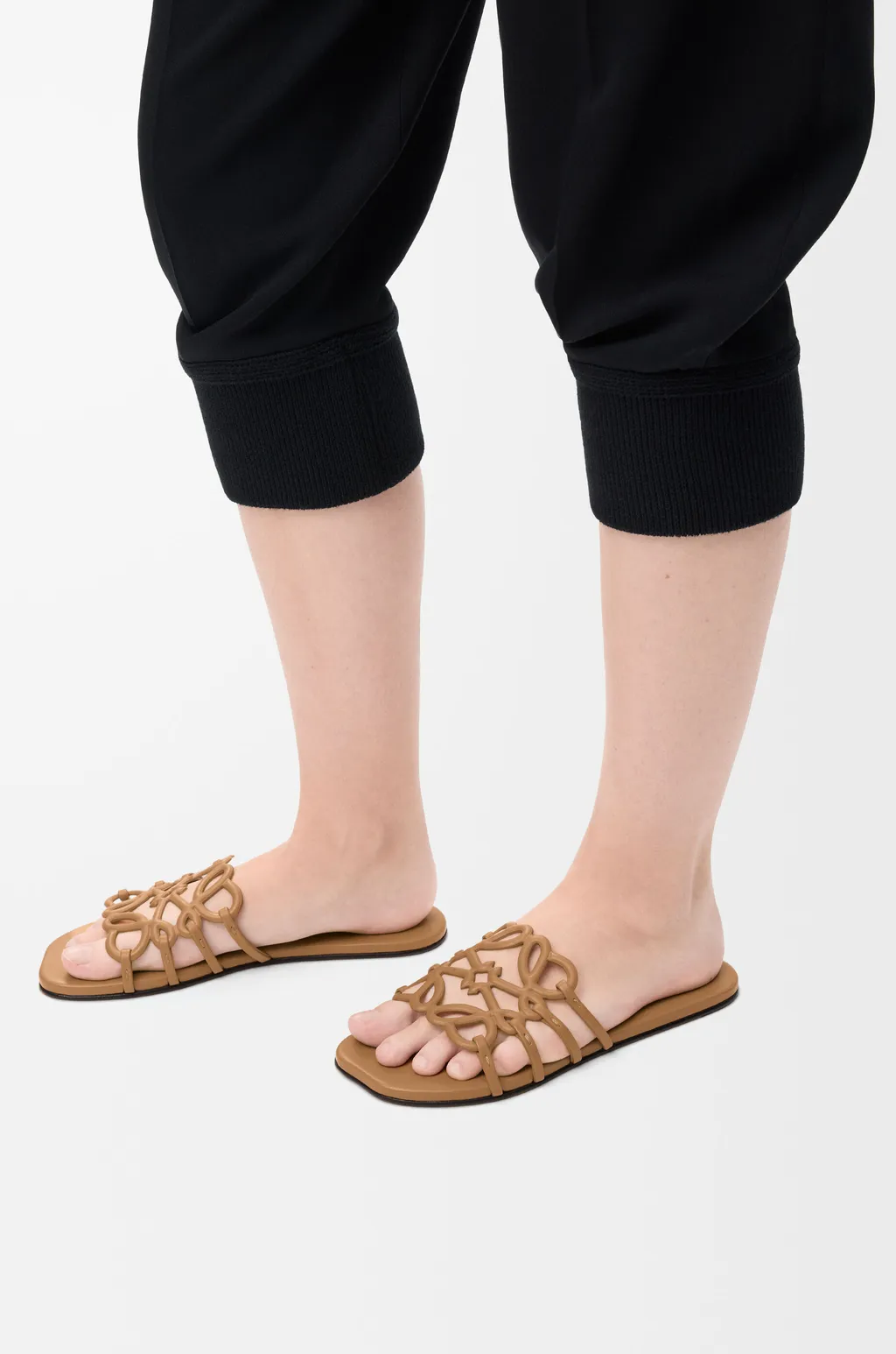 Petal Anagram Slide In Soft Calfskin