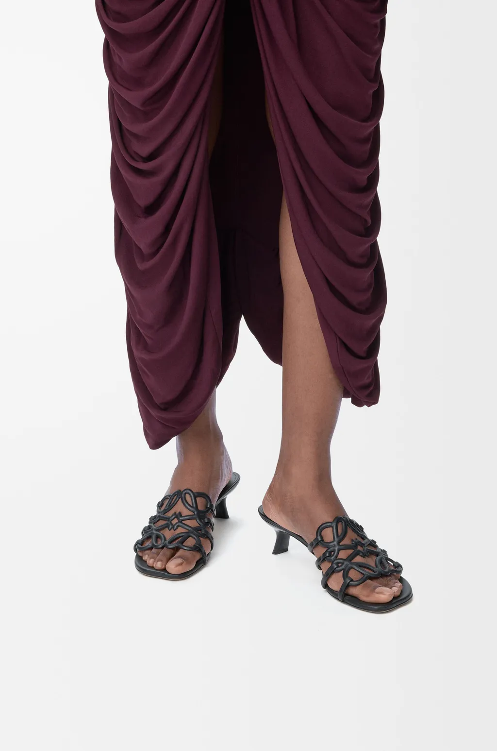 Petal Anagram Slide In Soft Calfskin