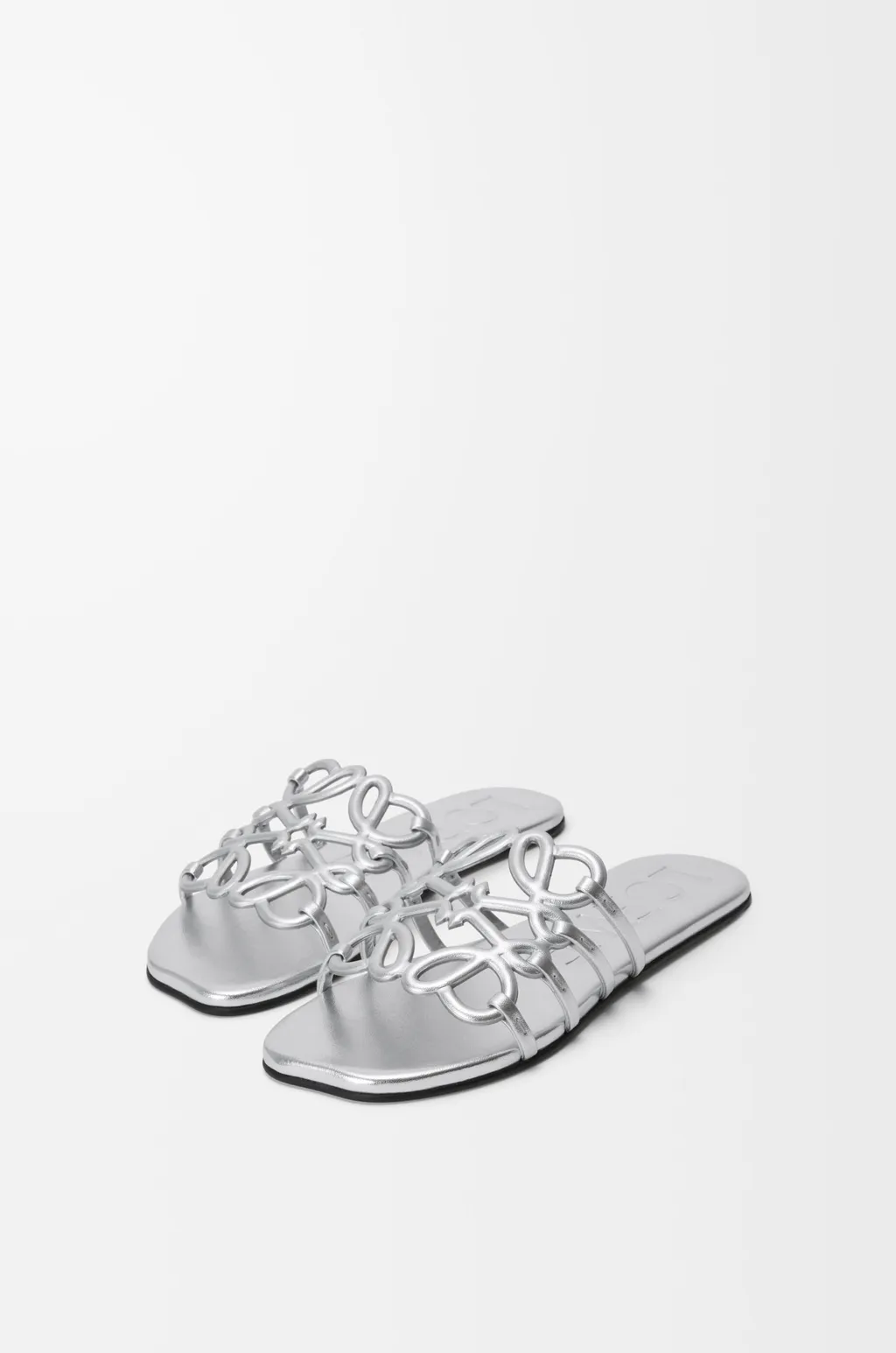 Petal Anagram Slide In Laminated Lambskin