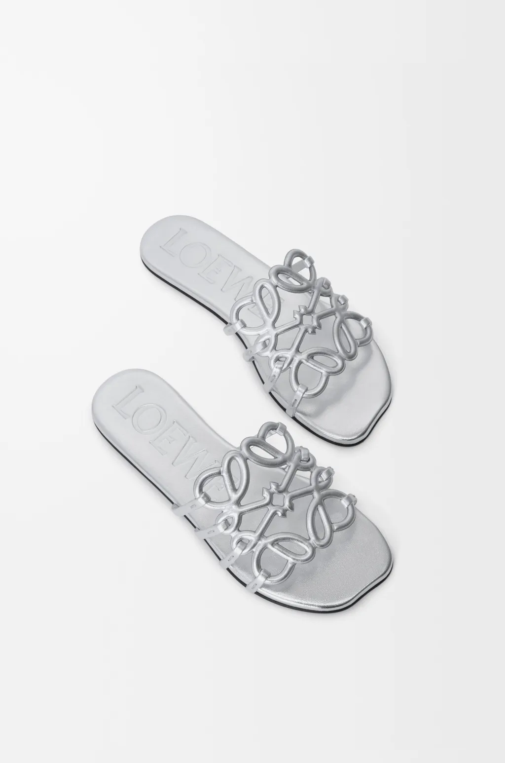 Petal Anagram Slide In Laminated Lambskin