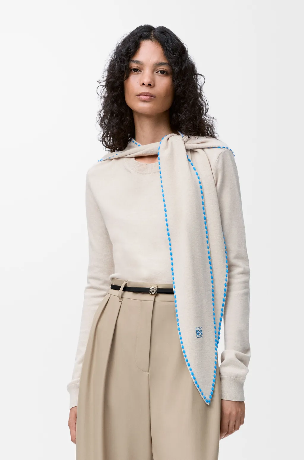 Reversible Anagram Bombé Belt In Smooth Calfskin