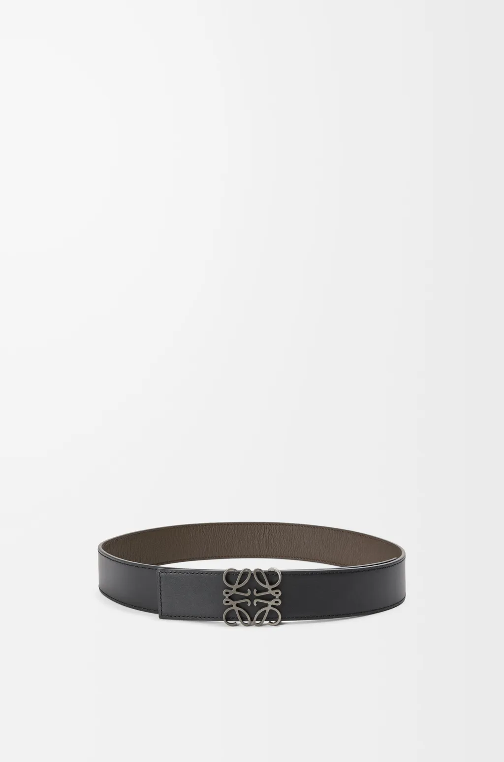 Reversible Anagram Belt In Soft Grained Calfskin And Smooth Calfskin