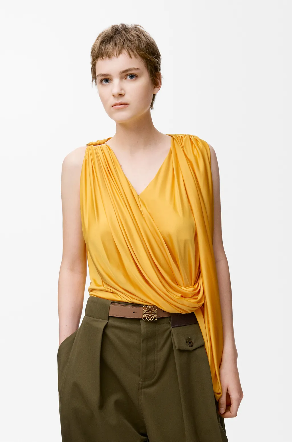 Reversible Anagram Bombé Belt In Smooth Calfskin