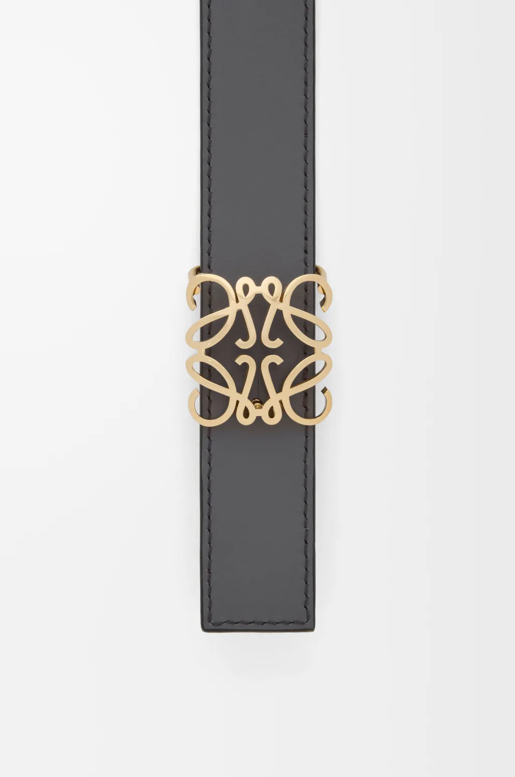 Reversible Anagram Bombé Belt In Smooth Calfskin