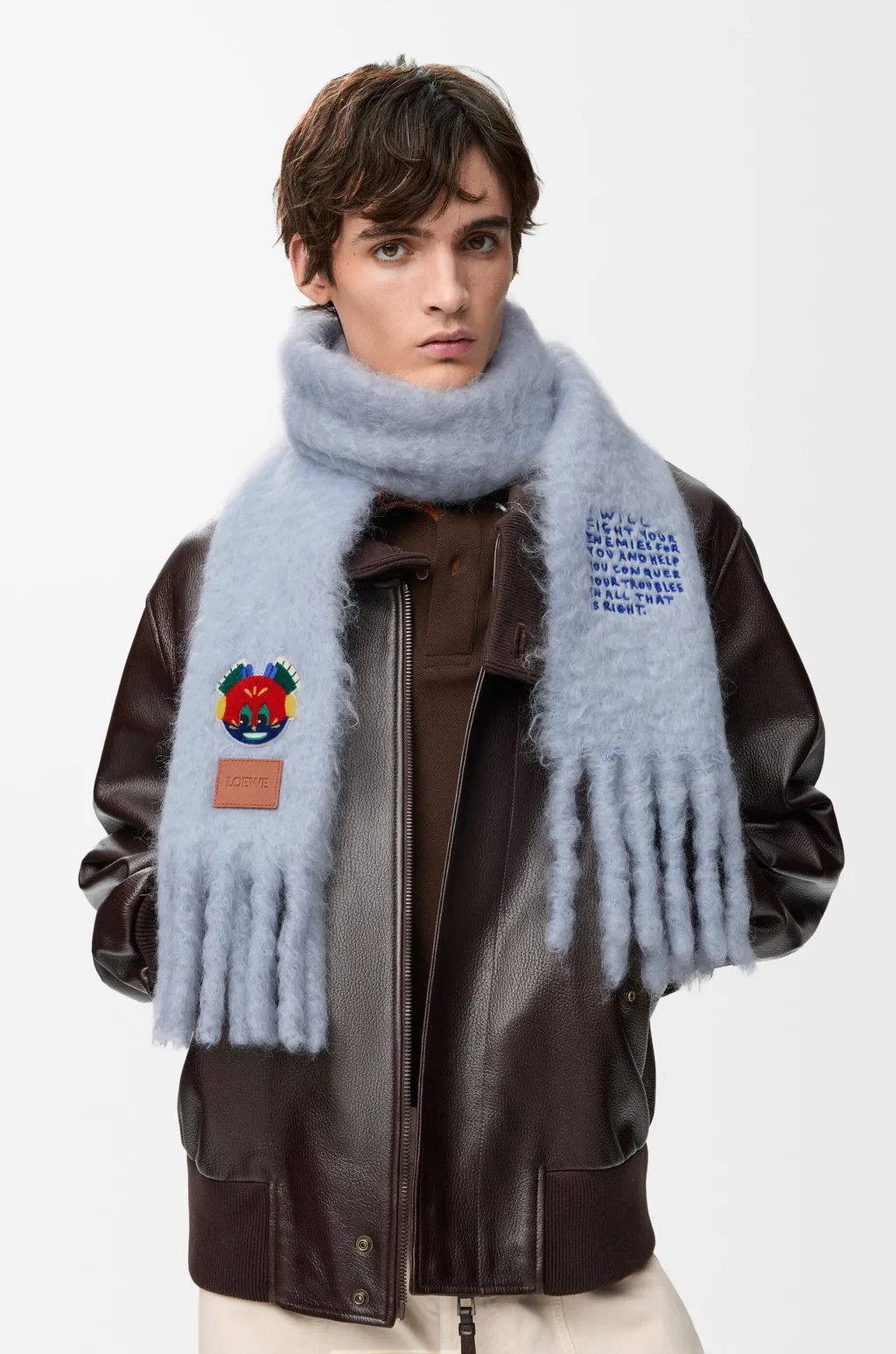 Scarf In Mohair And Wool Blend