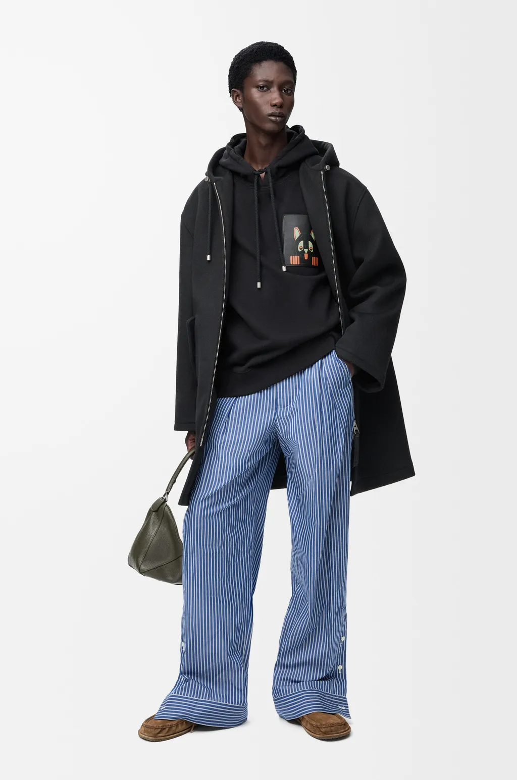 Hooded Coat In Wool