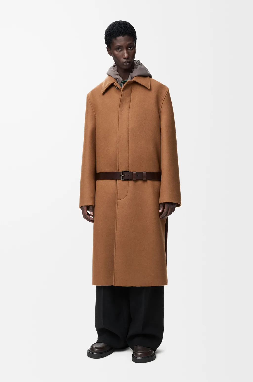 Belted Coat In Wool
