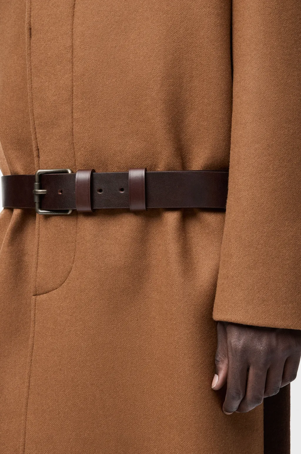 Belted Coat In Wool