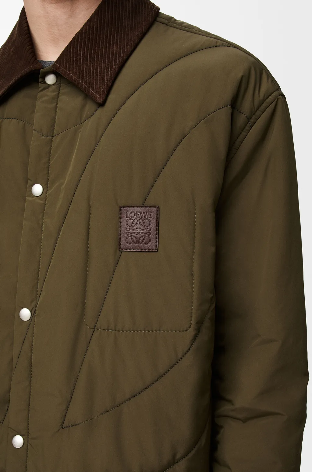 Padded Overshirt In Technical Shell