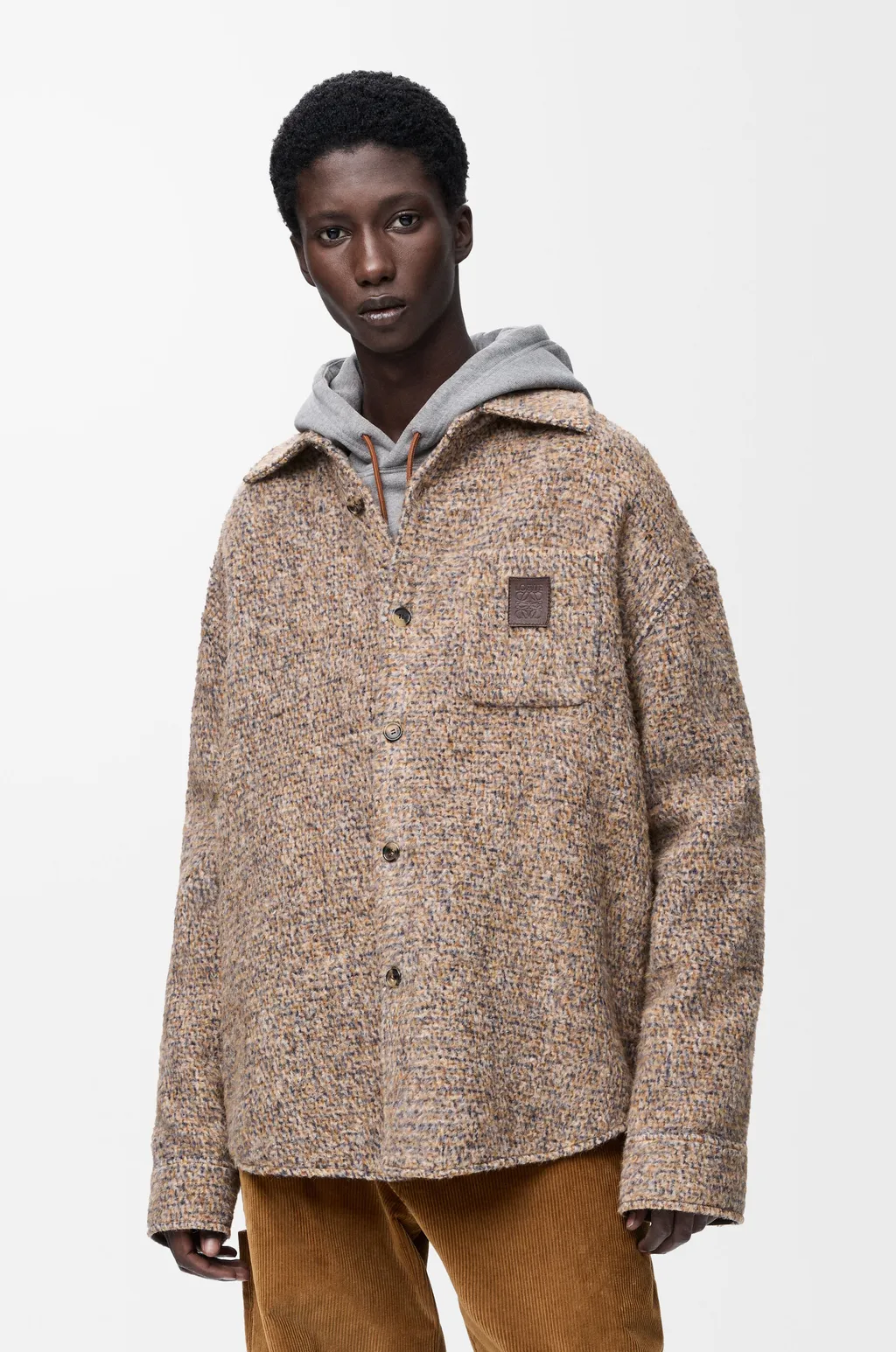 Overshirt In Wool And Llama Blend