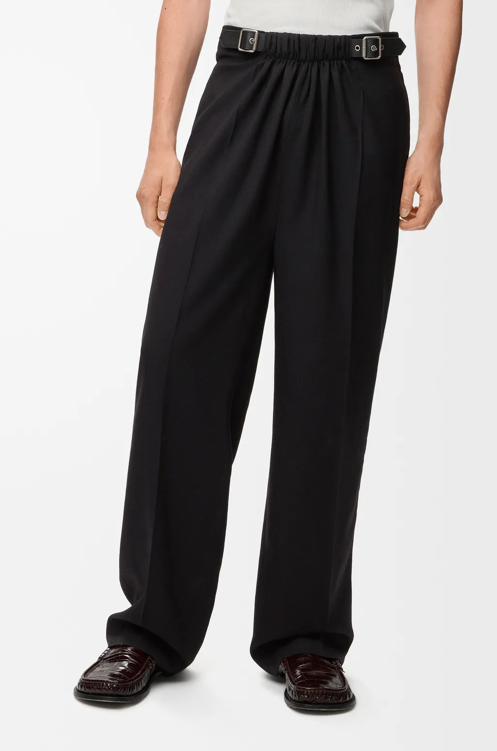 Belted Trousers In Wool