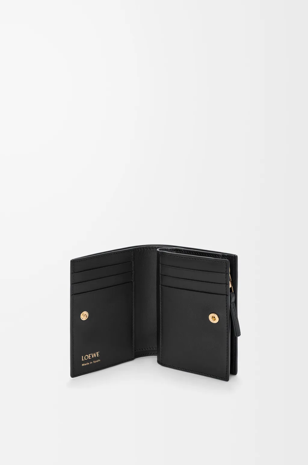 Duet Compact Wallet In Smooth And Grained Calfskin