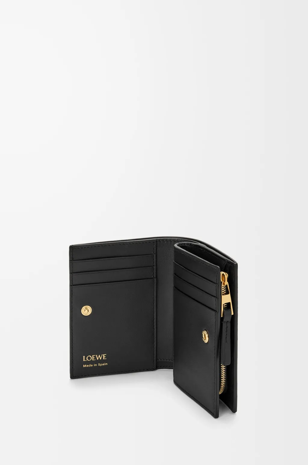 Duet Compact Wallet In Smooth And Grained Calfskin