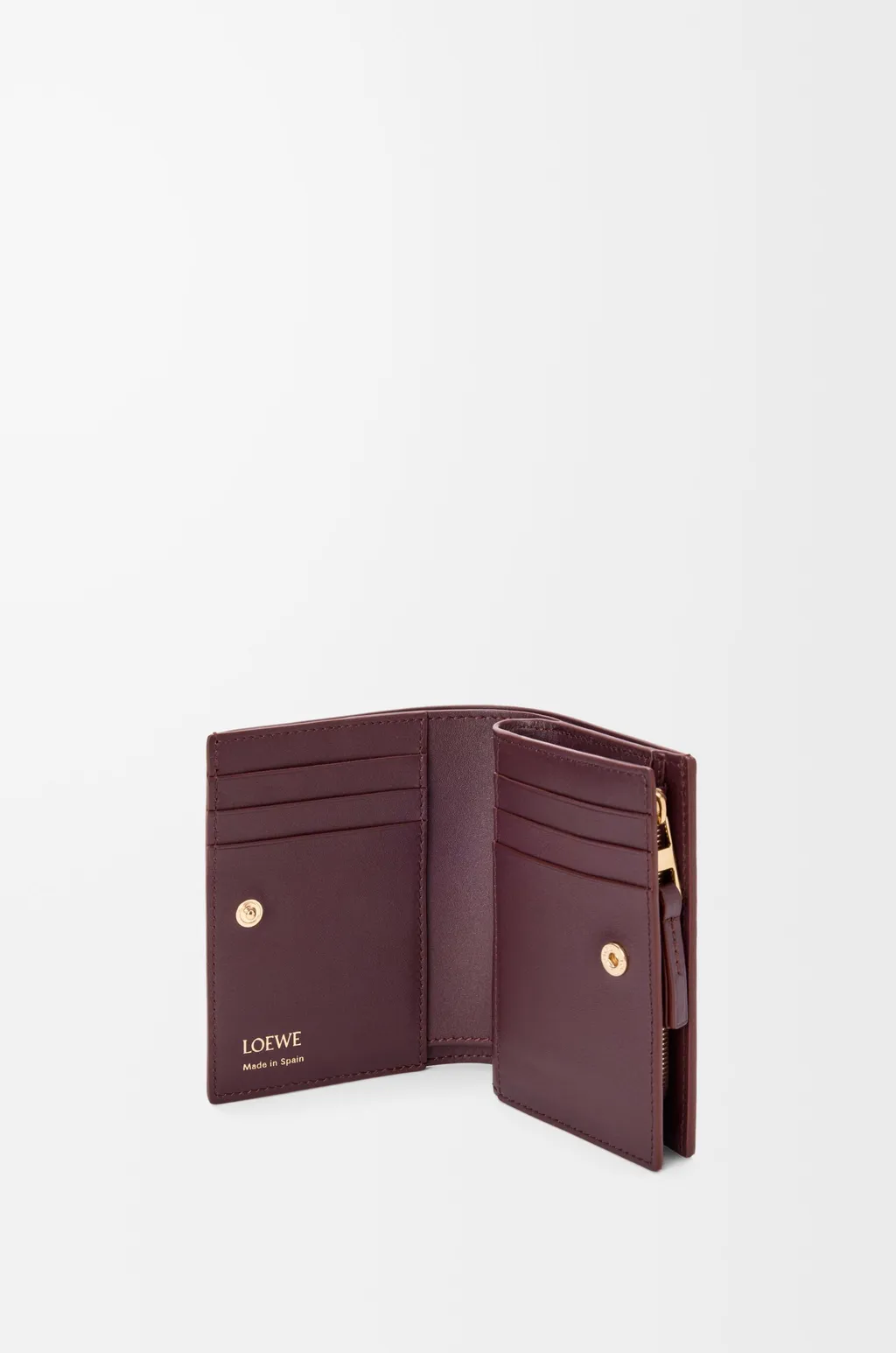 Duet Compact Wallet In Smooth And Grained Calfskin
