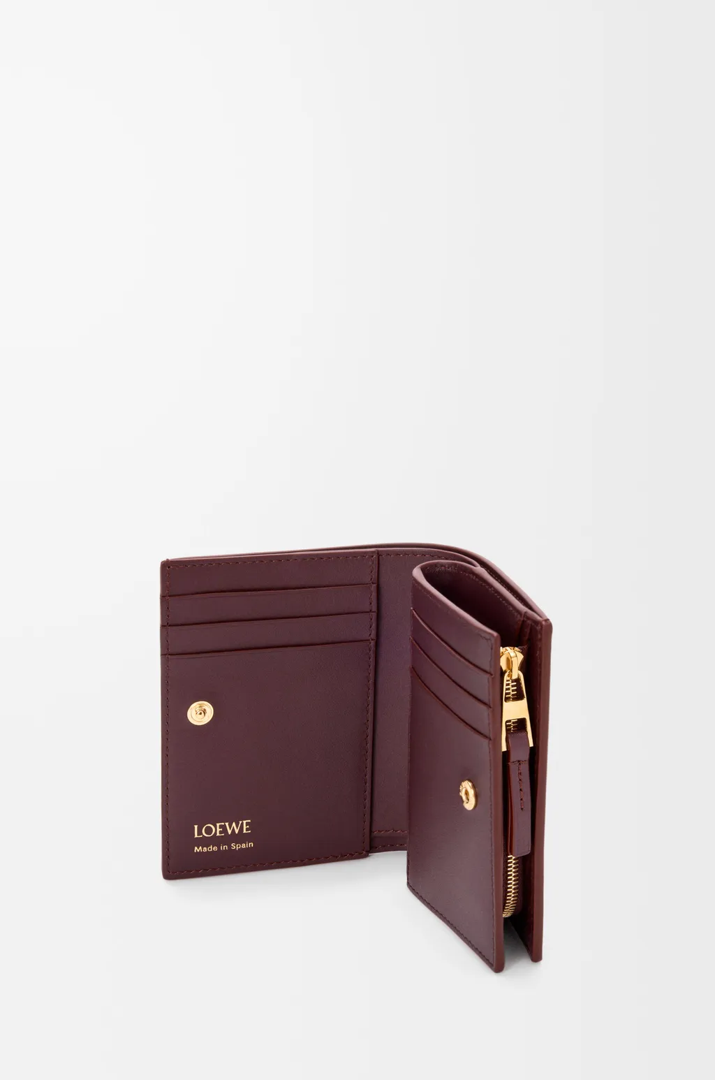 Duet Compact Wallet In Smooth And Grained Calfskin