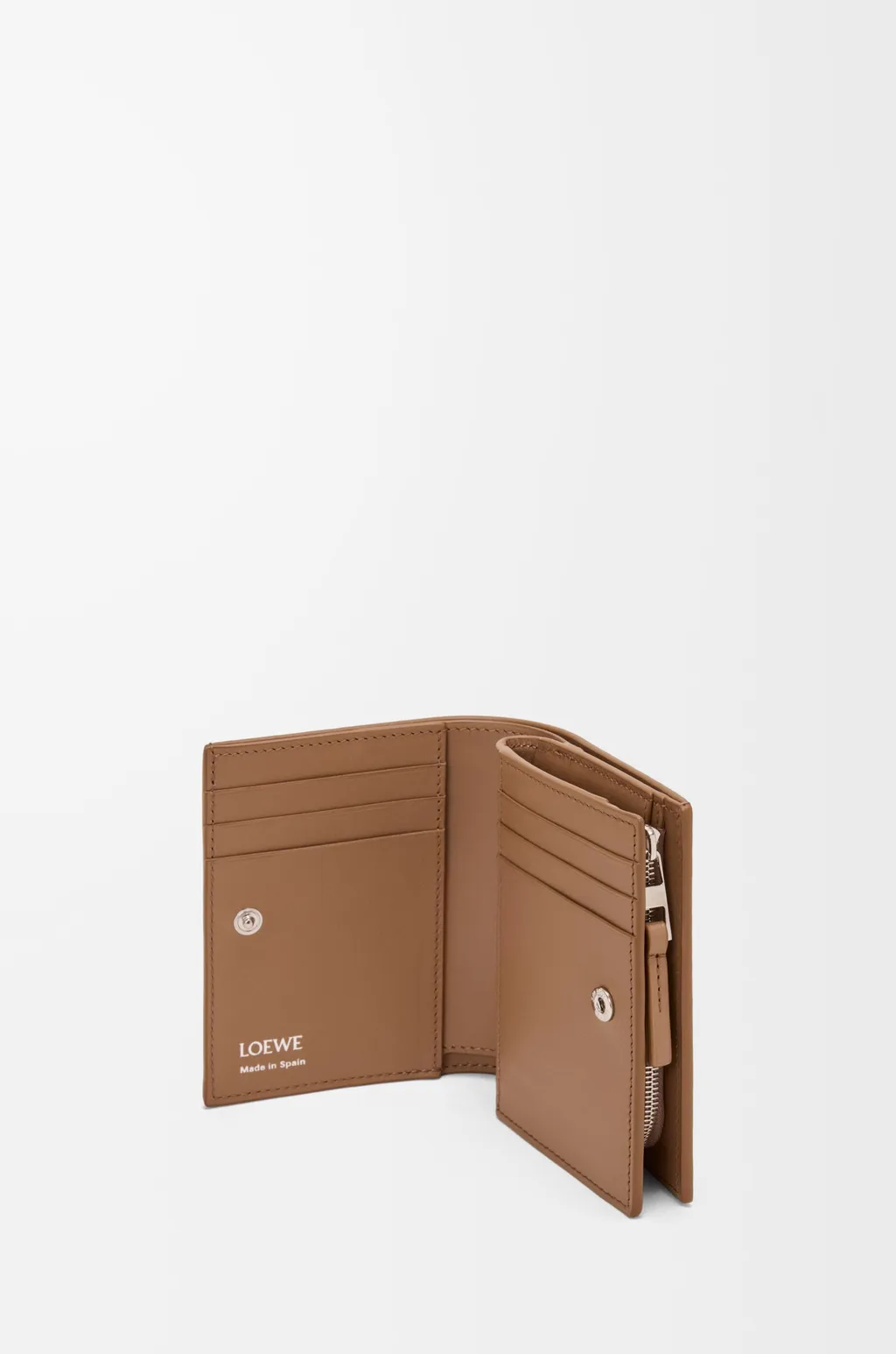 Duet Compact Wallet In Smooth And Grained Calfskin