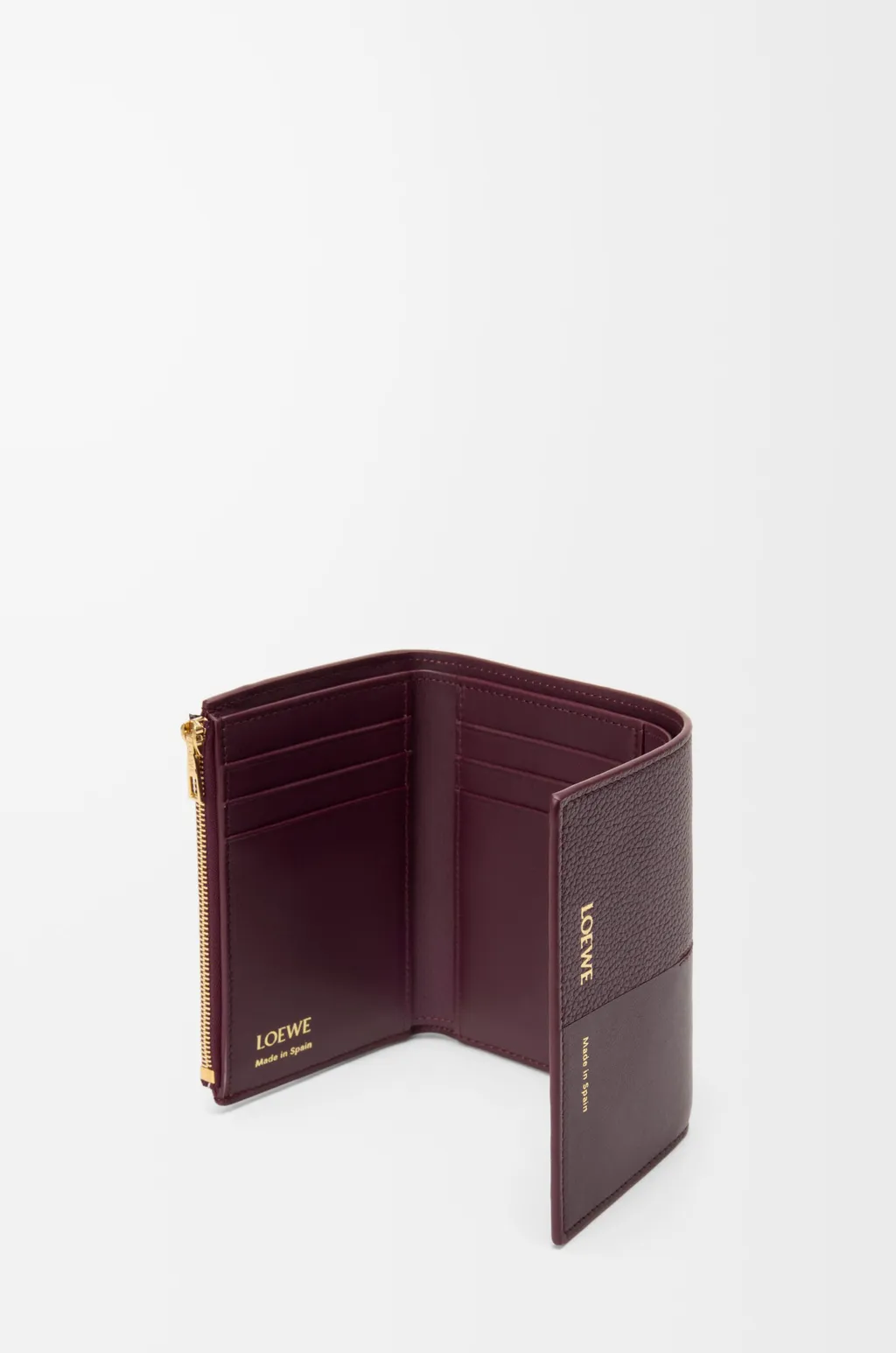 Small Vertical Wallet In Smooth And Grained Calfskin
