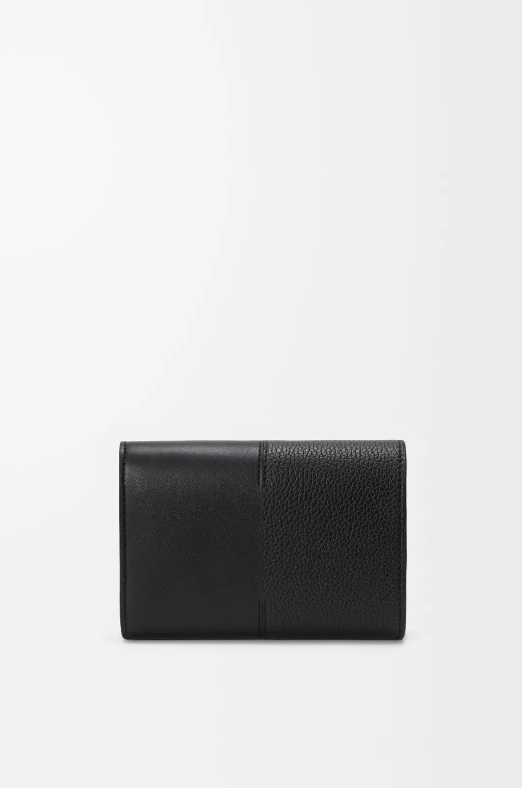 Small Vertical Wallet In Smooth And Grained Calfskin