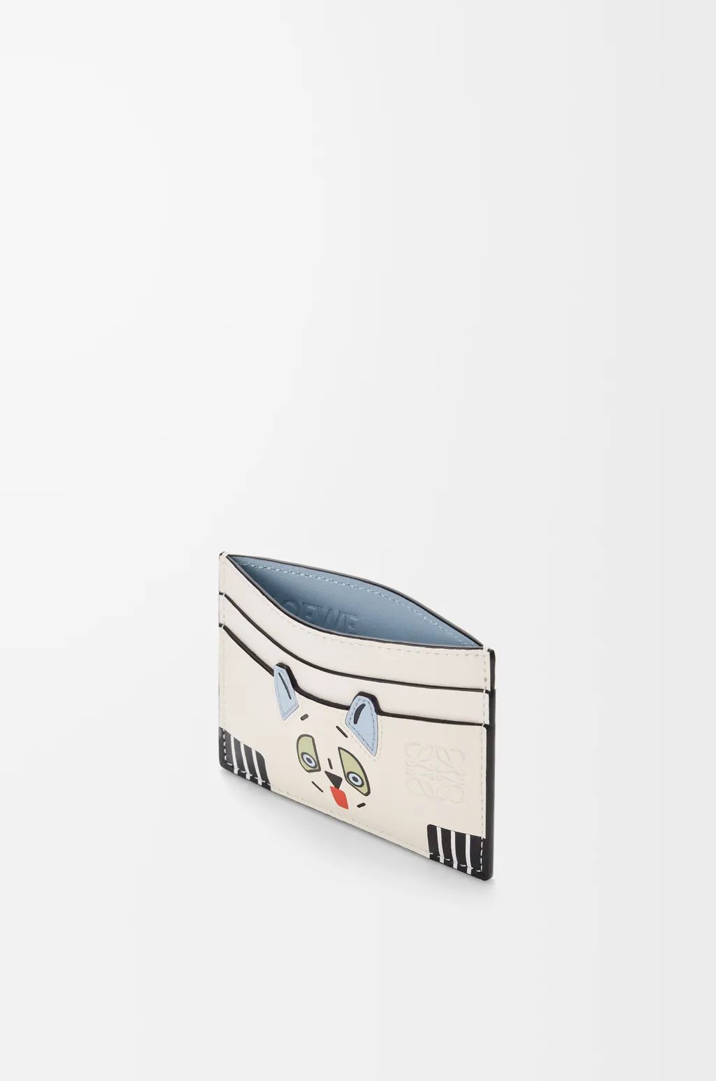 Futurist Cat Plain Cardholder In Classic Calfskin