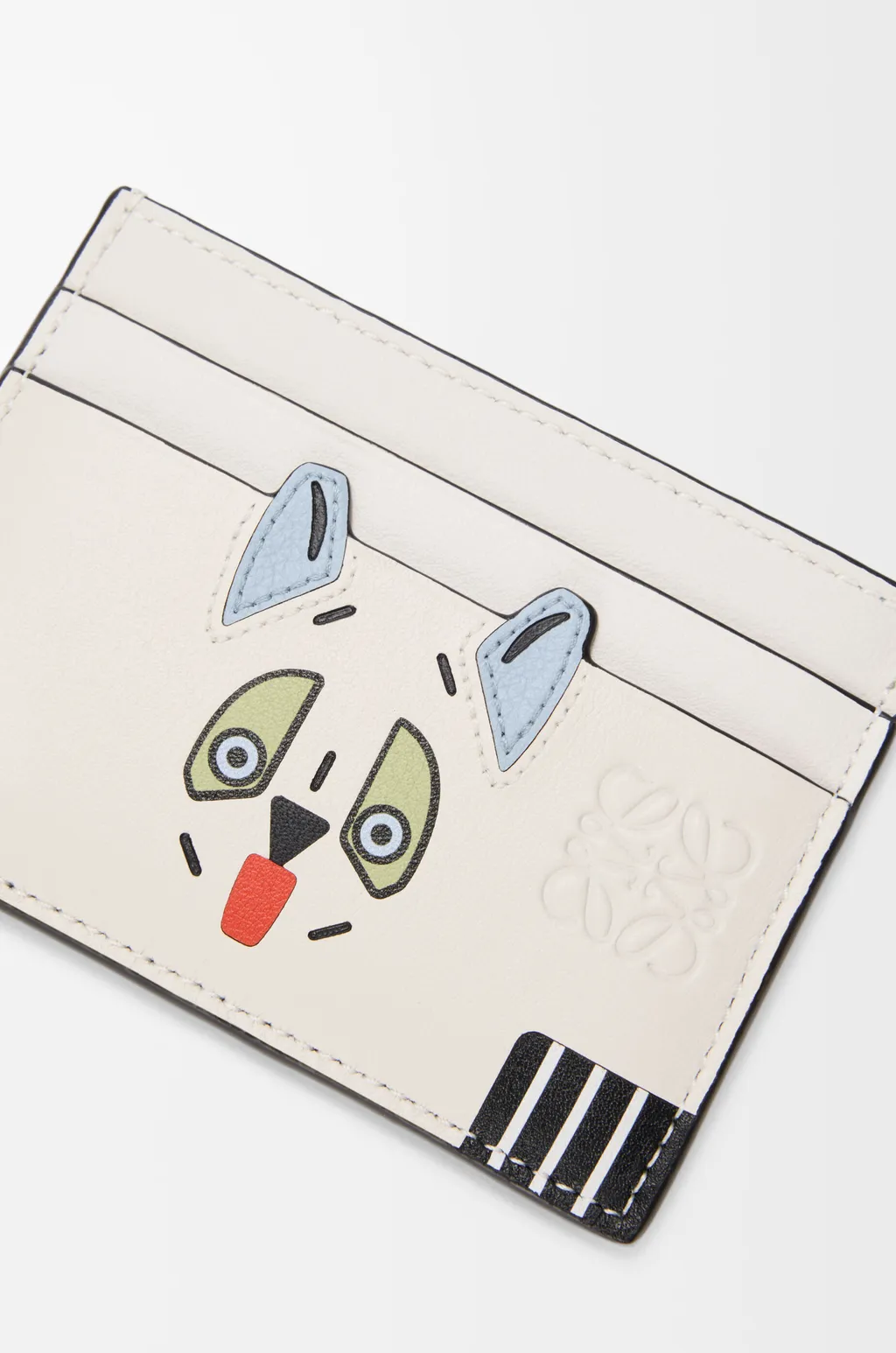 Futurist Cat Plain Cardholder In Classic Calfskin