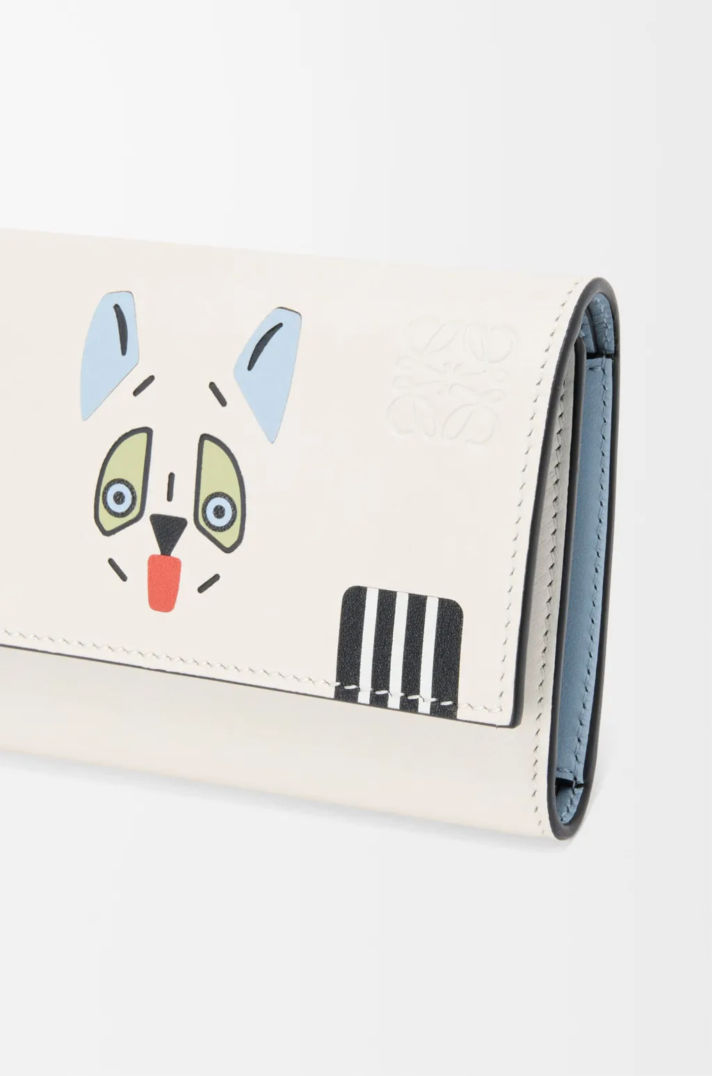 Futurist Cat Small Vertical Wallet In Classic Calfskin