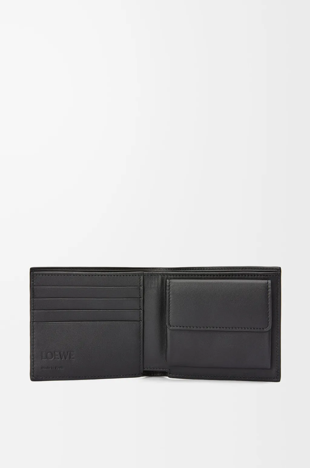 Bifold Coin Wallet In Soft Grained Calfskin