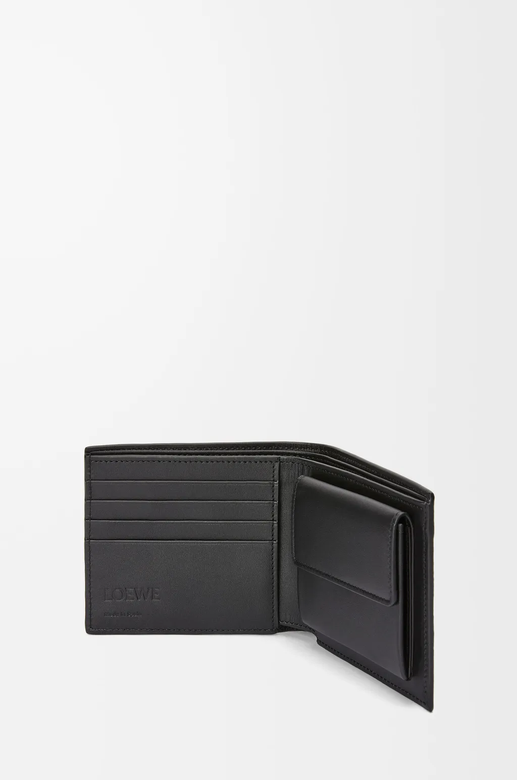 Bifold Coin Wallet In Soft Grained Calfskin