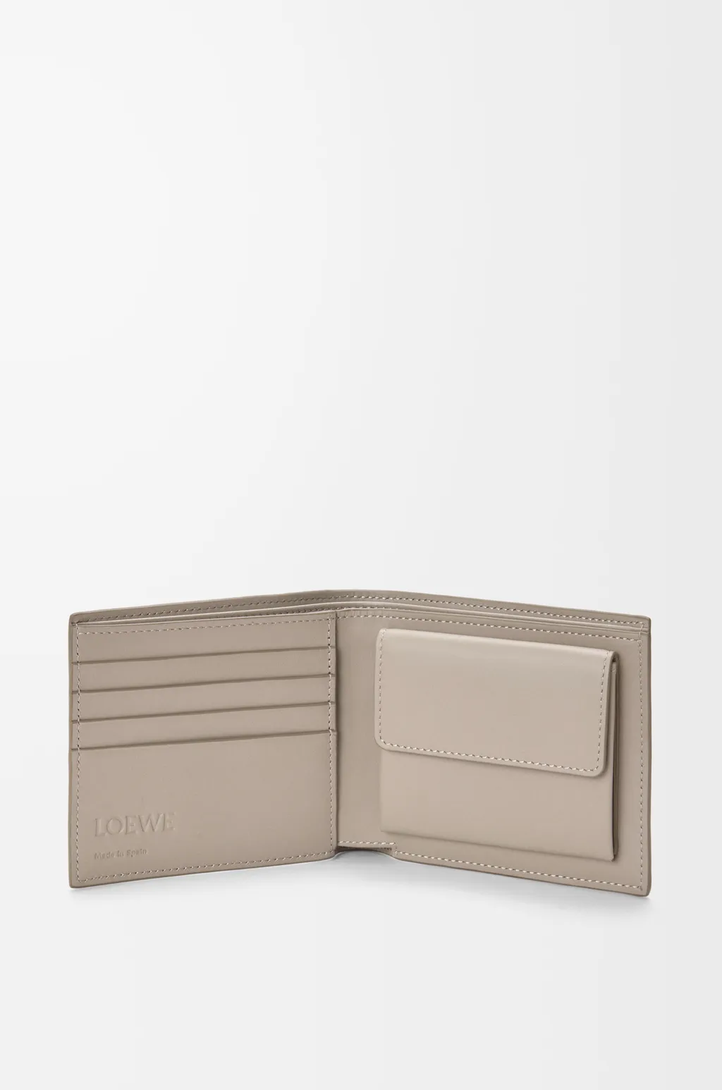 Bifold Coin Wallet In Soft Grained Calfskin