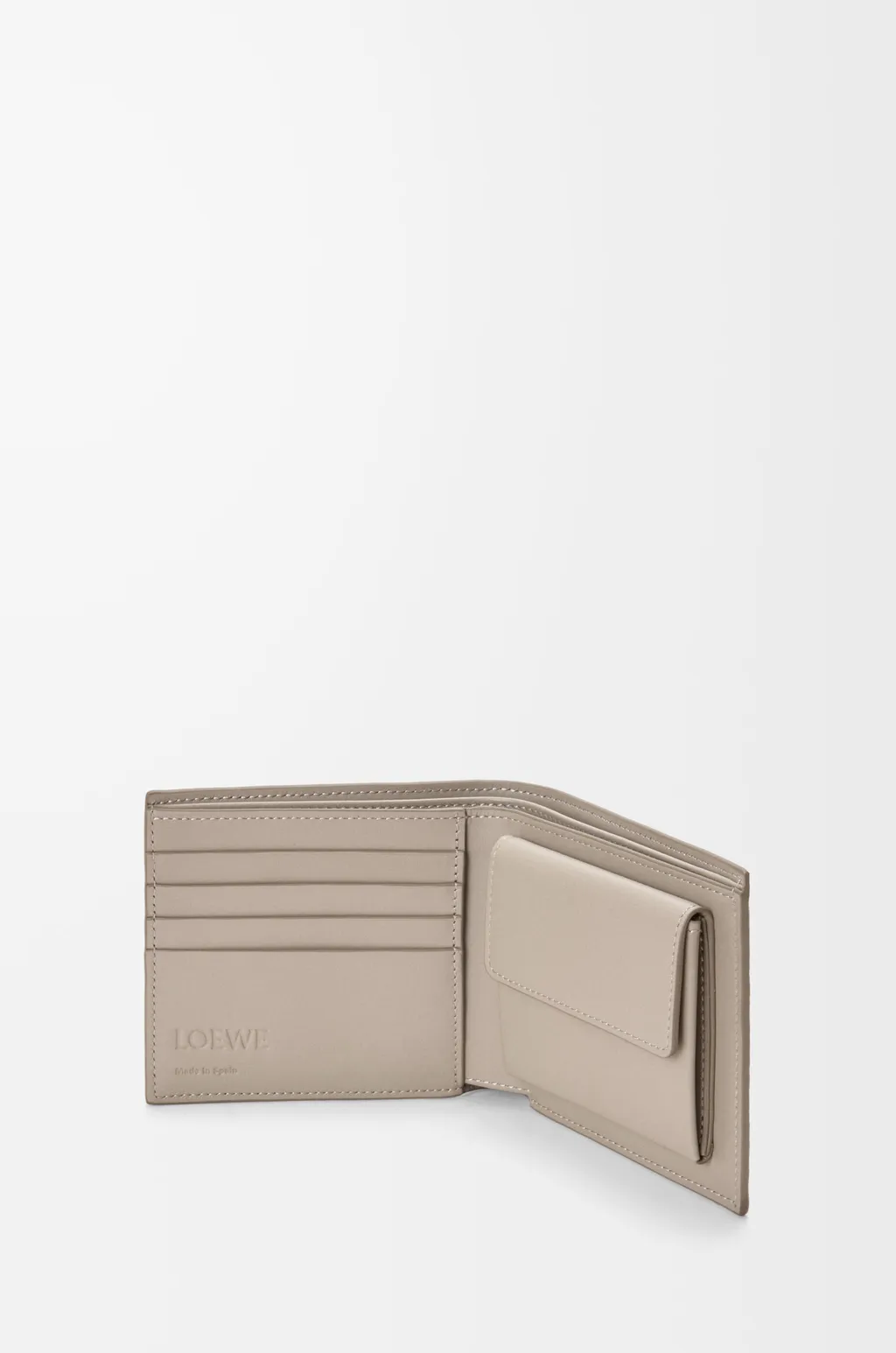 Bifold Coin Wallet In Soft Grained Calfskin