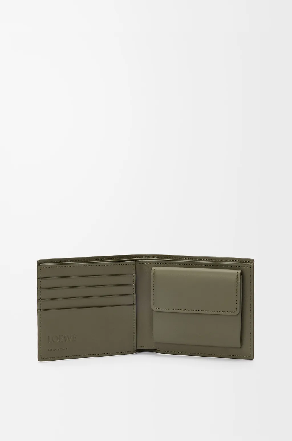 Bifold Coin Wallet In Soft Grained Calfskin