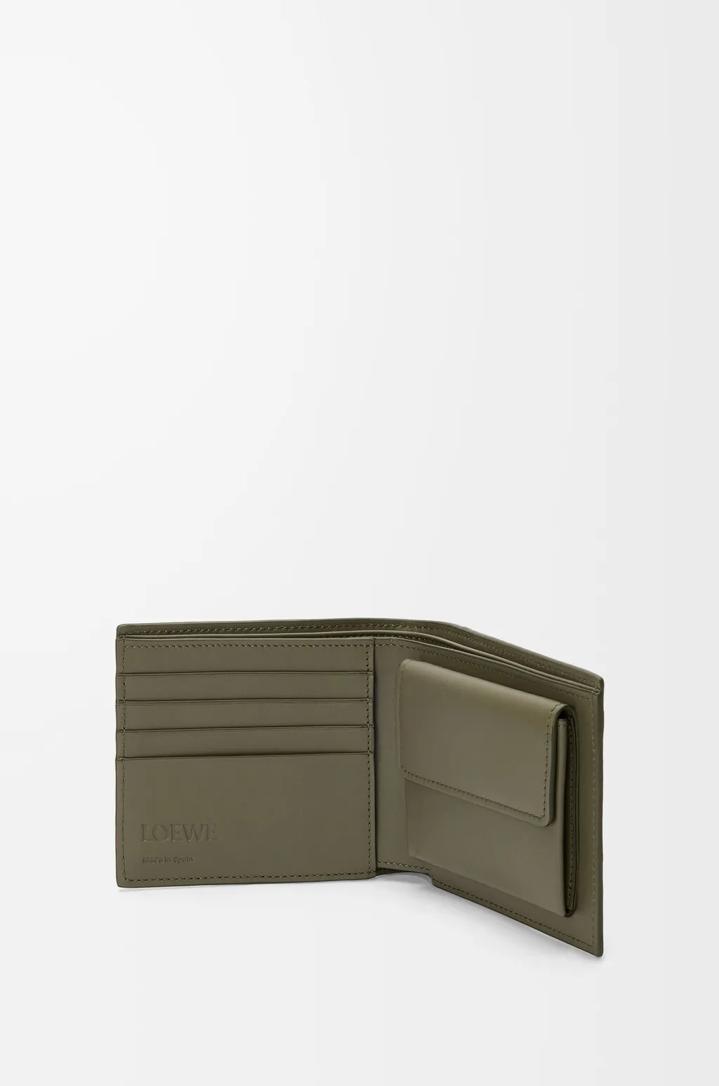 Bifold Coin Wallet In Soft Grained Calfskin