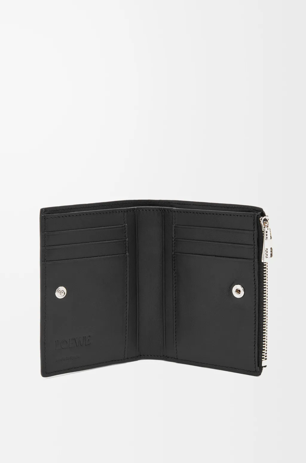 Slim Compact Wallet In Soft Grained Calfskin