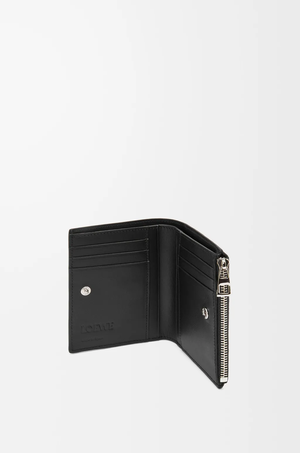 Slim Compact Wallet In Soft Grained Calfskin