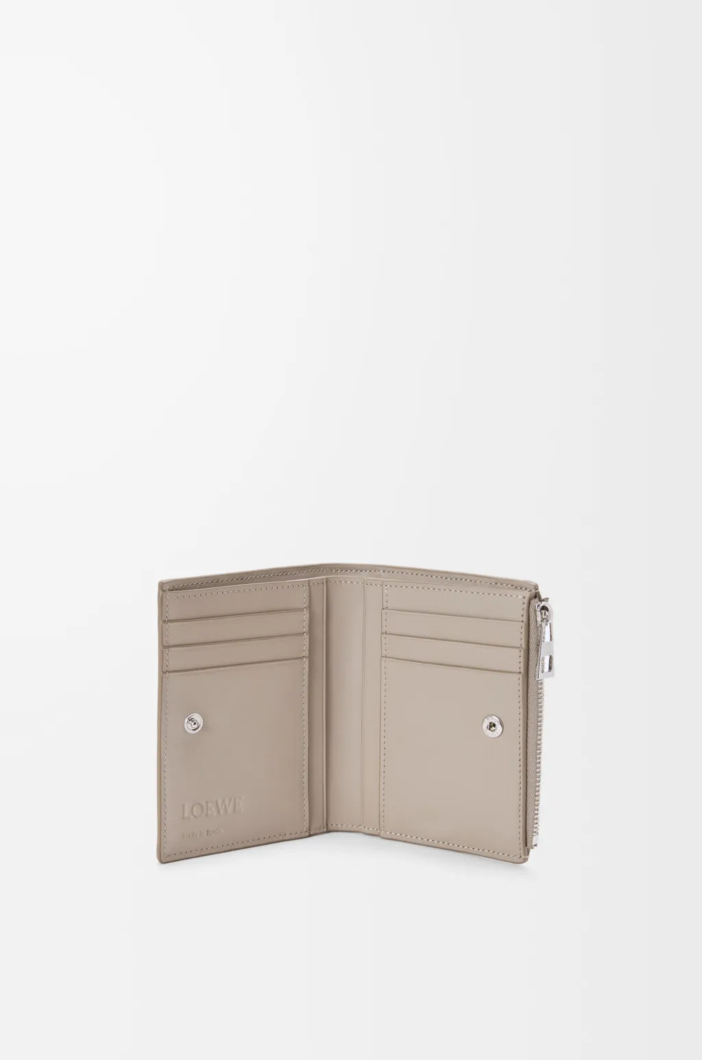 Slim Compact Wallet In Soft Grained Calfskin