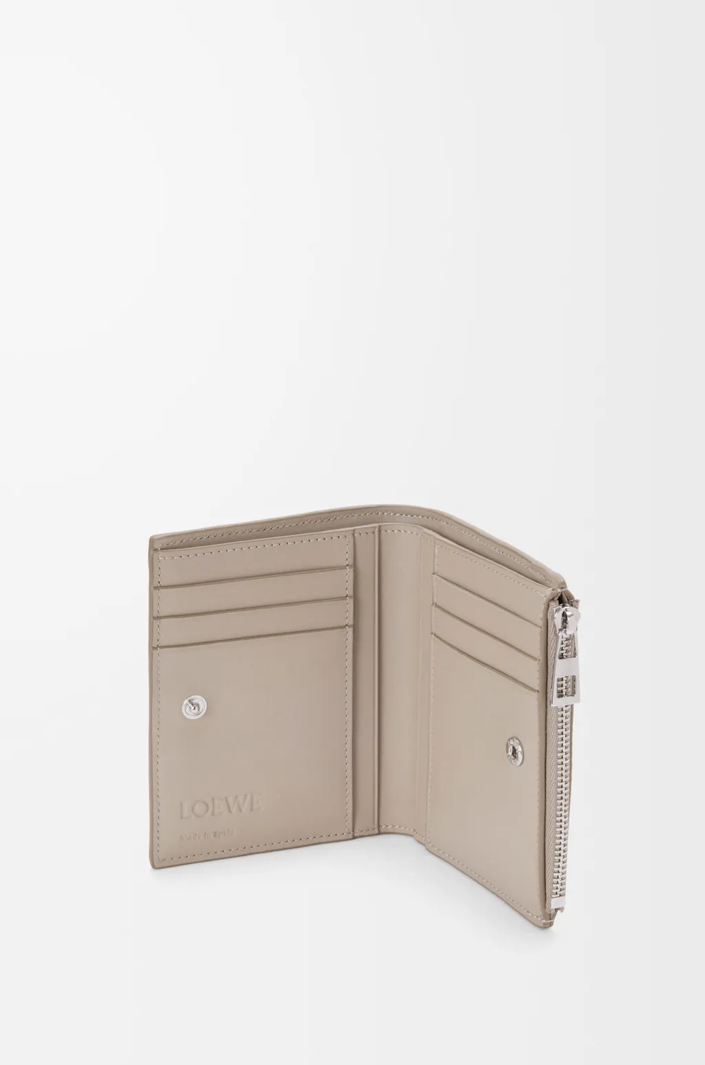 Slim Compact Wallet In Soft Grained Calfskin