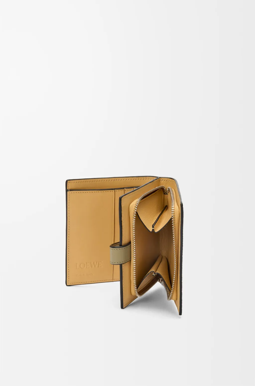 Compact Zip Wallet In Soft Grained Calfskin