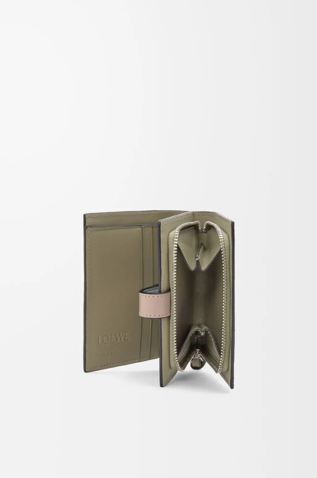 Compact Zip Wallet In Soft Grained Calfskin