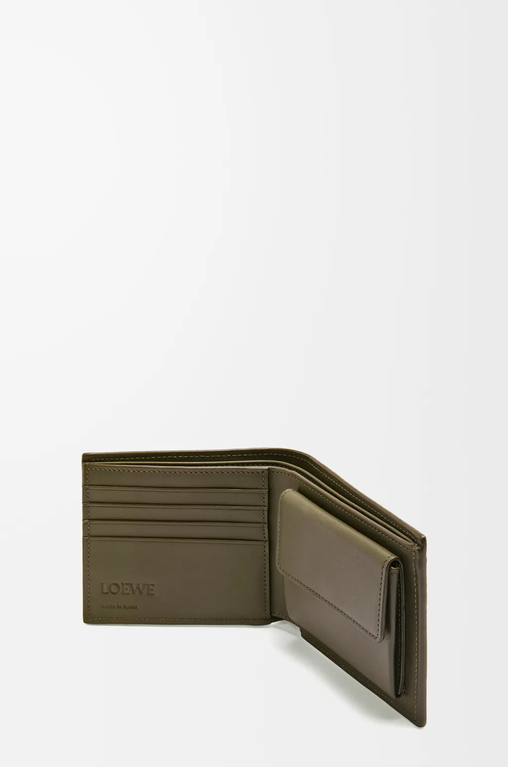 Bifold Coin Wallet In Textured Classic Calfskin