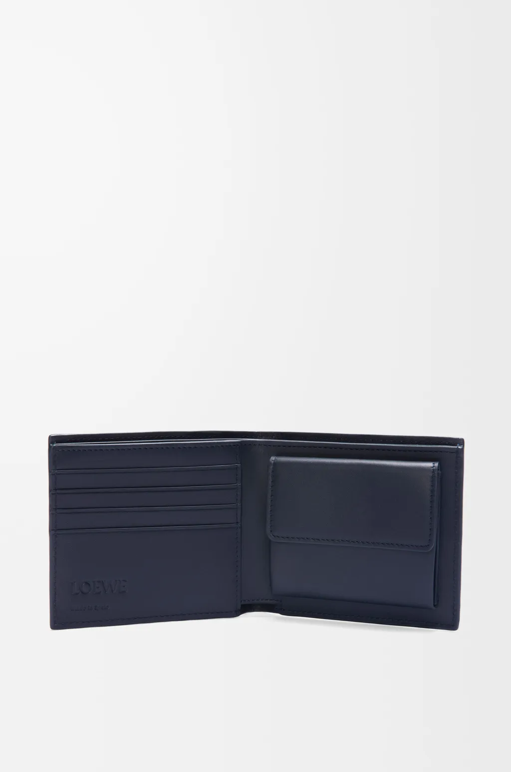 Bifold Coin Wallet In Textured Classic Calfskin