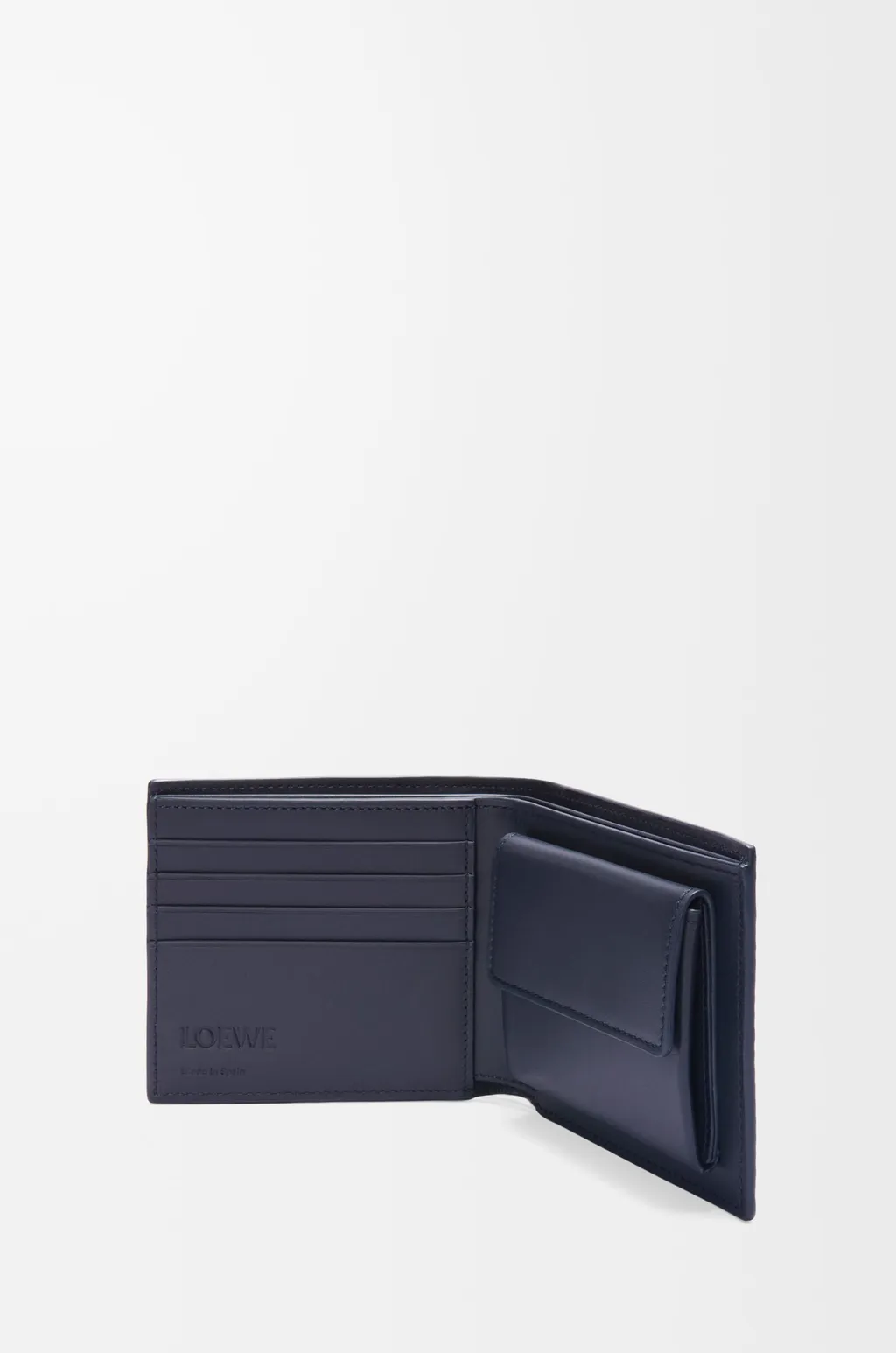 Bifold Coin Wallet In Textured Classic Calfskin