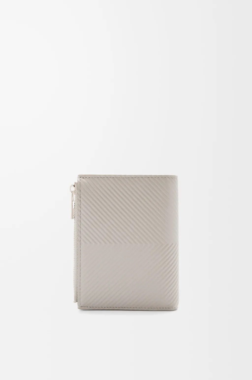 Slim Compact Walllet In Textured Classic Calfskin
