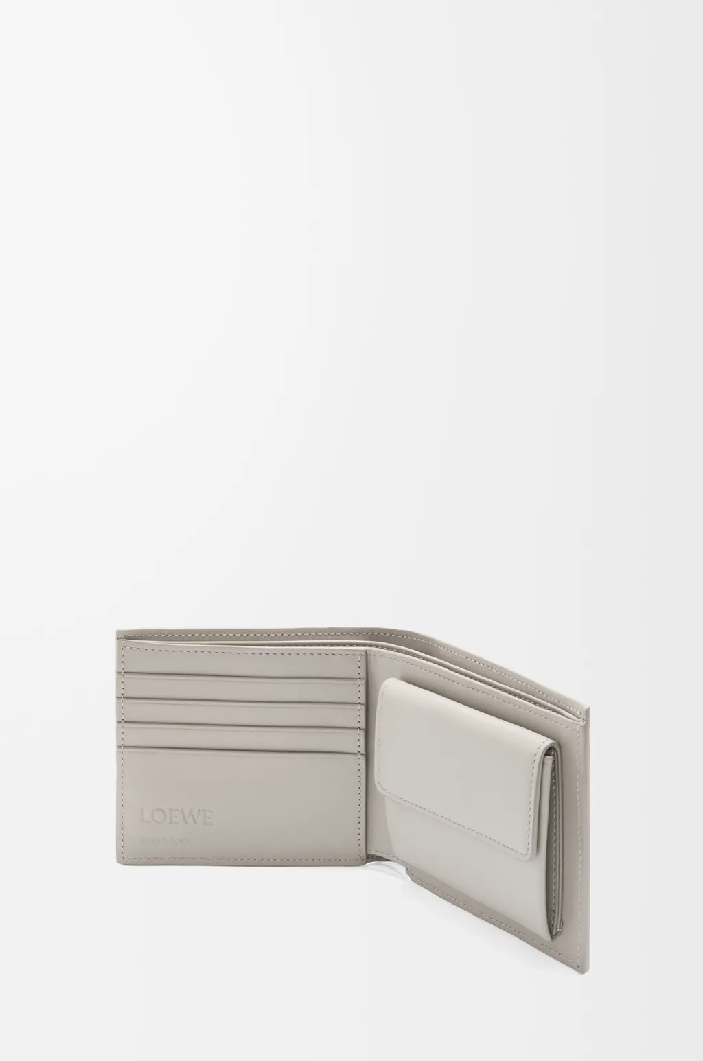 Bifold Coin Wallet In Textured Classic Calfskin